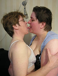 Mature lesbians in horny action