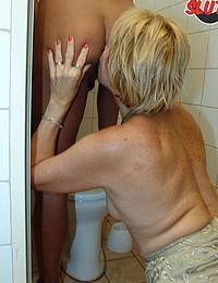 piss on her face! she shouldnamp039t be in the mens bathroom