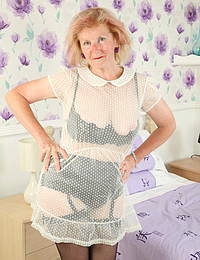 Kinky pierced British housewife playing alone