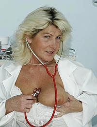 Mature nurse getting dirty with her check up